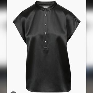 Babaton Aritzia Vivid Silk Blouse | Medium | Black